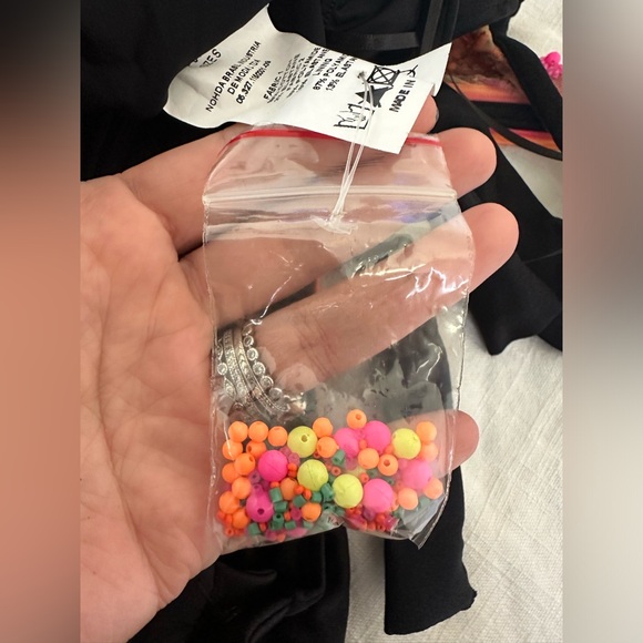 NWT $850 PatBO Neon Beaded Embellished Black Mesh Beach Maxi Small - Picture 7 of 16